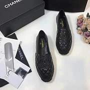 FORUABGS CHANEL LAMBSKIN FLAT SHOES BLACK - 6