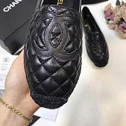 FORUABGS CHANEL LAMBSKIN FLAT SHOES BLACK - 4