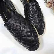 FORUABGS CHANEL LAMBSKIN FLAT SHOES BLACK - 3
