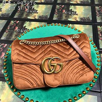 Forubags1 Gucci GG Marmont velvet shoulder bag 31*19*7cm