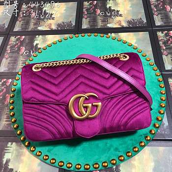 Forubags2 Gucci GG Marmont velvet shoulder bag 31*19*7cm