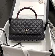 Forubags Chanel Coco Handle 28CM caviar black ruthenium silver hardware - 1