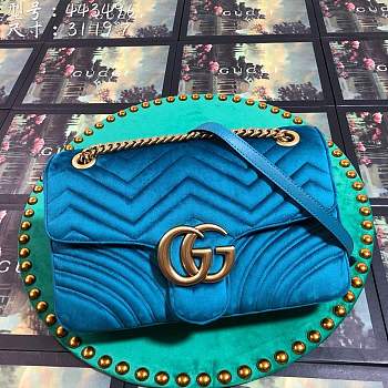 Forubags6 Gucci GG Marmont velvet shoulder bag 31*19*7cm