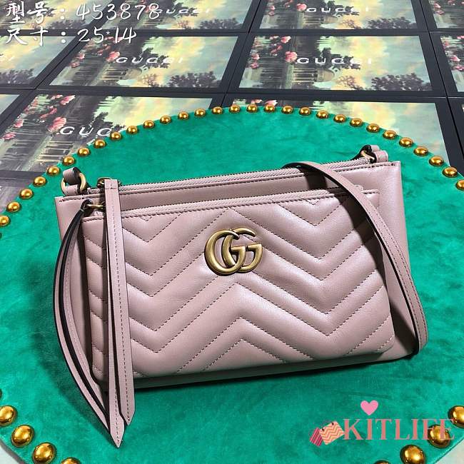 Forubags gucci New Chevron Matelasse 453878 dusty pink  - 1