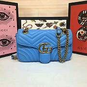 Forubags Gucci GG Marmont small matelassé shoulder bag 443497 blue - 1