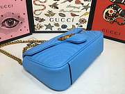 Forubags Gucci GG Marmont small matelassé shoulder bag 443497 blue - 2