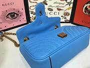 Forubags Gucci GG Marmont small matelassé shoulder bag 443497 blue - 4