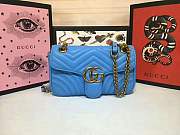 Forubags Gucci GG Marmont small matelassé shoulder bag 443497 blue - 6