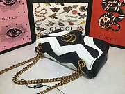 Forubags Gucci GG Marmont small matelassé shoulder bag in black&white  - 3