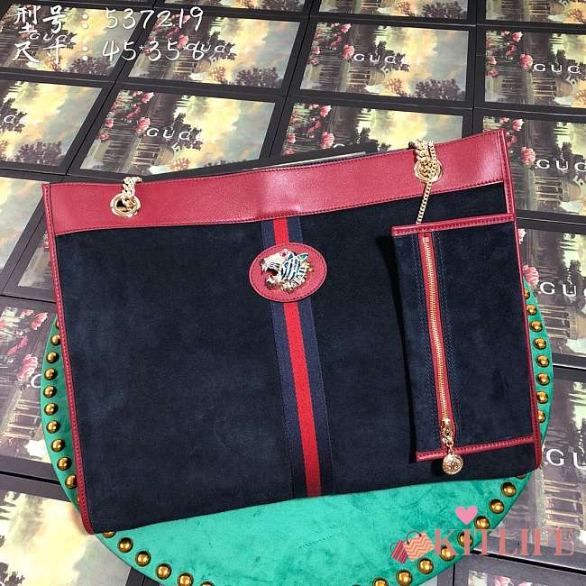 Forubags Gucci Rajah large tote ‎Style ‎537219 0X7AX 4065 dark blue - 1