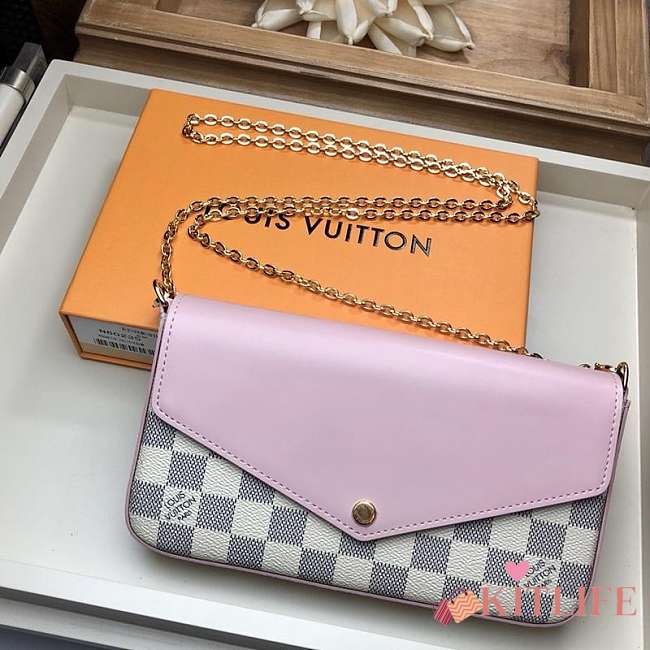 FORUABGS LOUIS VUITTON POCHETTE FÉLICIE N60235 Rose Pink - 1