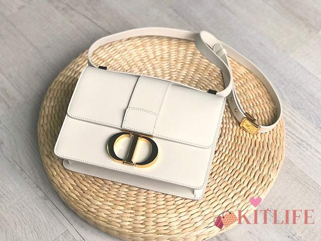 FORUBAGS DIOR 30 MONTAIGNE CALFSKIN BAG WHITE - 1