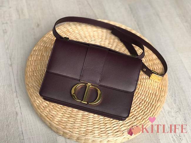 FORUBAGS DIOR 30 MONTAIGNE CALFSKIN BAG BURGUNDY - 1