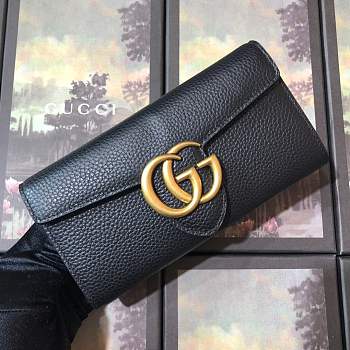 Forubags Gucci Calfskin Leather Wallet 400586# Black