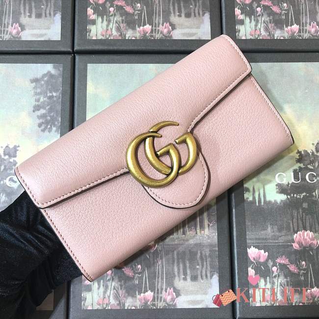 Forubags Gucci Calfskin Leather Wallet 400586# Pink - 1