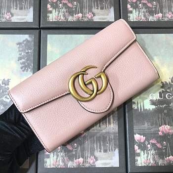 Forubags Gucci Calfskin Leather Wallet 400586# Pink