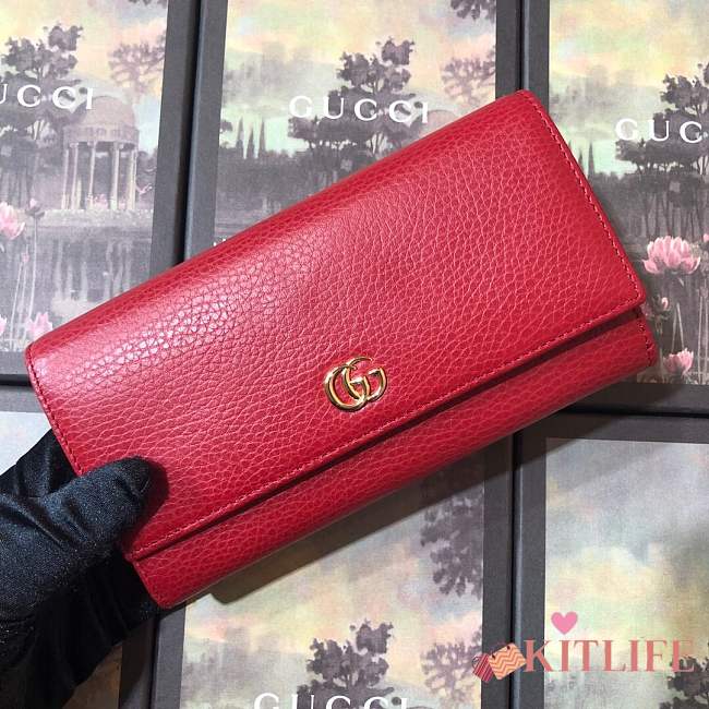 Forubags Gucci Qualited cowhide Leather Wallet 456116# Red - 1