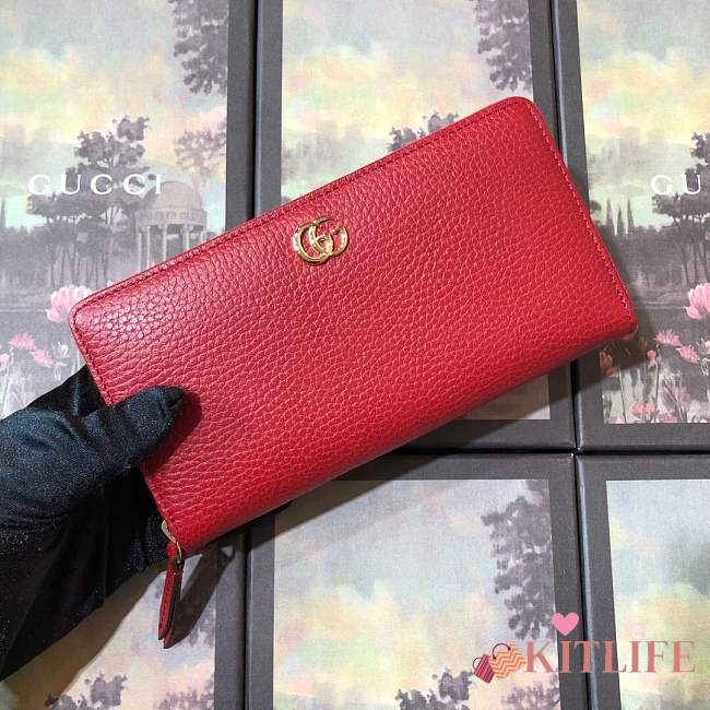 Forubags Gucci Qualited cowhide Leather Wallet 456117# Red - 1