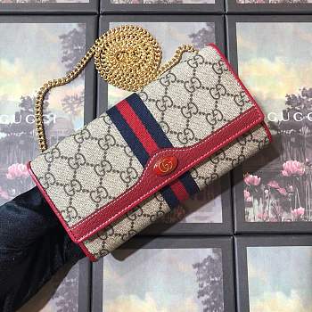 Forubags Gucci Ophidia GG chain wallet Style ‎546592# red