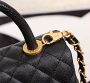 Forubags Chanel Coco Handle 25CM caviar black leather gold hardware black handle - 4