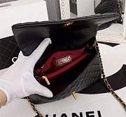  Forubags Chanel Coco Handle 25CM caviar black leather gold hardware Red lizard handle - 4