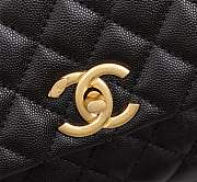  Forubags Chanel Coco Handle 25CM caviar black leather gold hardware Red lizard handle - 3