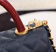 Forubags Chanel Coco Handle 25CM caviar navy blue leather gold hardware Red lizard handle - 4