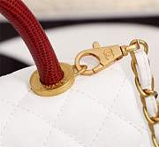 Forubags Chanel Coco Handle 25CM caviar white leather gold hardware Red lizard handle - 5