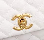 Forubags Chanel Coco Handle 25CM caviar white leather gold hardware Red lizard handle - 3