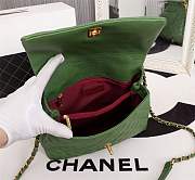 Forubags Chanel Coco Handle 25CM caviar green leather gold hardware green handle - 5