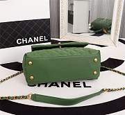 Forubags Chanel Coco Handle 25CM caviar green leather gold hardware green handle - 4