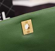 Forubags Chanel Coco Handle 25CM caviar green leather gold hardware green handle - 3