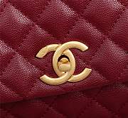 Forubags Chanel Coco Handle 25CM caviar burgundy leather gold hardware burgundy  handle - 6