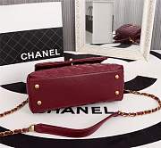 Forubags Chanel Coco Handle 25CM caviar burgundy leather gold hardware burgundy  handle - 5