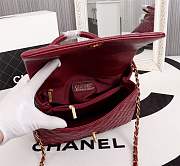 Forubags Chanel Coco Handle 25CM caviar burgundy leather gold hardware burgundy  handle - 3