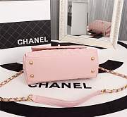 Forubags Chanel Coco Handle 25CM caviar pink leather gold hardware Red lizard handle - 5