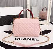 Forubags Chanel Coco Handle 25CM caviar pink leather gold hardware Red lizard handle - 3