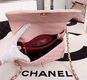 Forubags Chanel Coco Handle 25CM caviar pink leather gold hardware Red lizard handle - 2