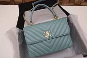 Forubags Chanel Classic Flap Lambskin Leather In light blue Gold Hardware - 1