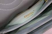 Forubags Chanel Flap Lambskin Leather In light blue Gold Hardware with handle - 2