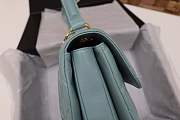 Forubags Chanel Flap Lambskin Leather In light blue Gold Hardware with handle - 3