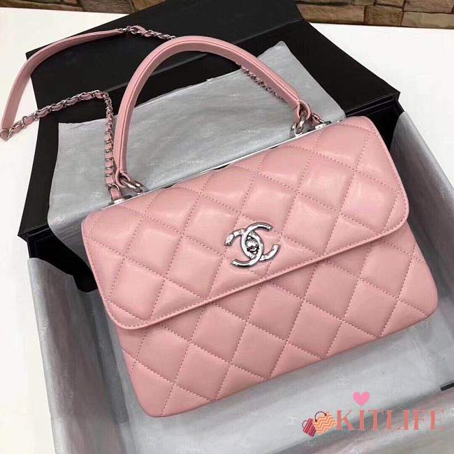 Forubags Chanel Classic Flap Lambskin Leather In Pink Silver Hardware - 1