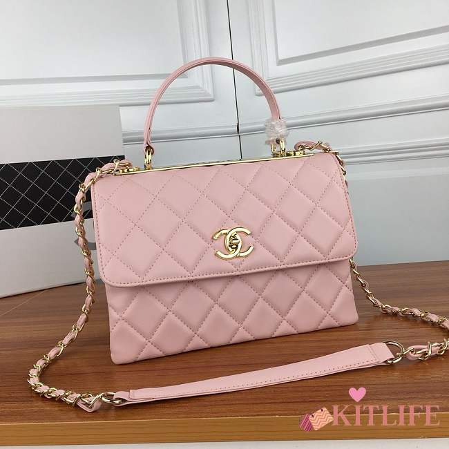 Forubags Chanel Classic Flap Lambskin Leather In Pink Gold Hardware - 1
