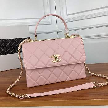 Forubags Chanel Classic Flap Lambskin Leather In Pink Gold Hardware