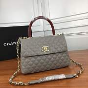 Forubags Chanel gray should bag with the red handle 27-18-10cm - 1