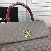 Forubags Chanel gray should bag with the red handle 27-18-10cm - 5