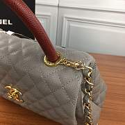 Forubags Chanel gray should bag with the red handle 27-18-10cm - 4