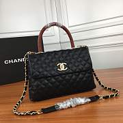 Forubags Chanel black should bag with the red handle 27-18-10cm - 1