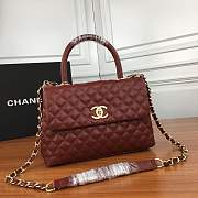 Forubags Chanel burgundy should bag with the red handle 27-18-10cm - 1