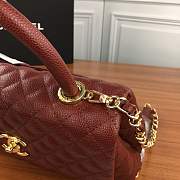 Forubags Chanel burgundy should bag with the red handle 27-18-10cm - 5